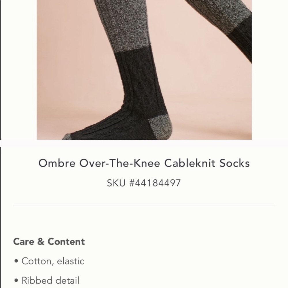 Ombré Hand Dyed cable Knit thigh high - Picture 8 of 11